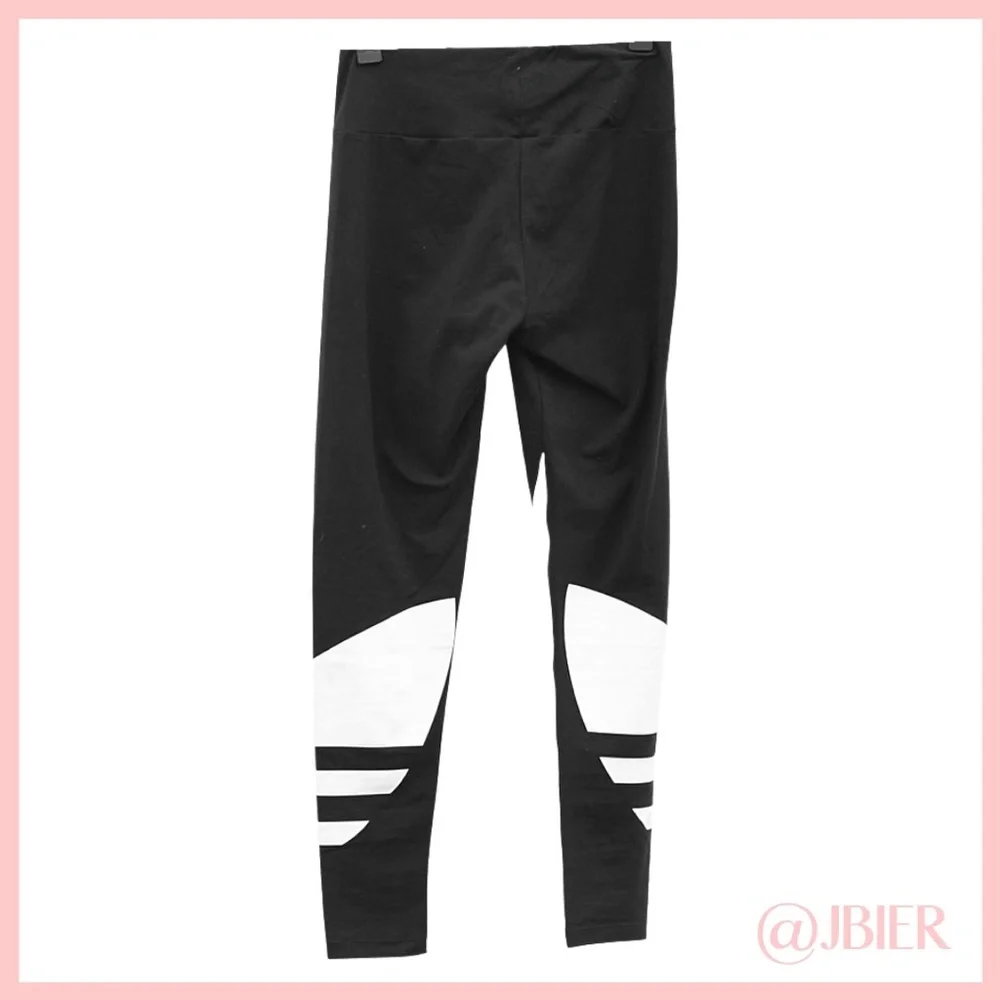 Adidas Black Logo Leggings - Picture 3 of 10